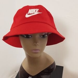 Red bucket hat